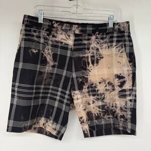 Marc by Marc Jacobs Bleached Check Tailored Short Mens Sze 32 Waking Night Multi